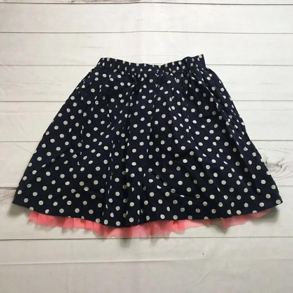 Gap Kids Girls Navy Polka Dots Elastic Waist Pull On A Line Skirt Size XL
